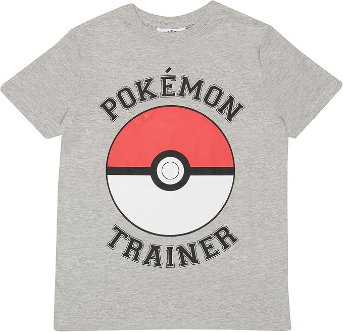 t 恤 | 官方商品 | 适合 3-13 岁儿童衣服,皮卡丘儿童上衣,年轻少年和